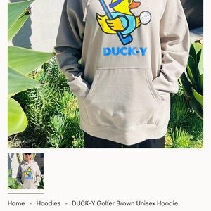 DUCK-Y Golfer Black Unisex Hoodie